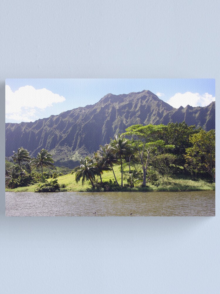 16X24 FRAMED CANVAS PRINT: KOOLAU MOUNTAINS - Magnolia Hawaii