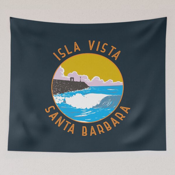 Item preview, Isla Vista California Retro Distressed Circle designed and sold by KrisSidDesigns.