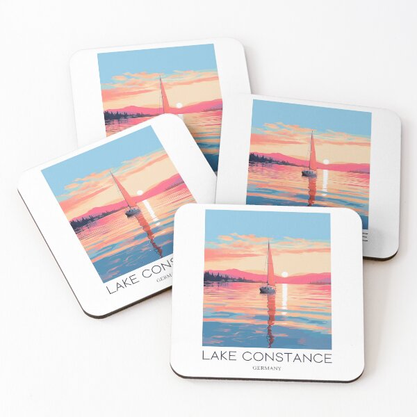 Item preview, A Pop Art Travel Print of Lake Constance (Bodensee) - Germany designed and sold by StudioRedKoala.