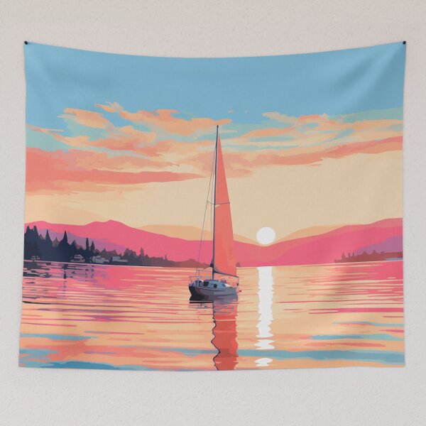 Item preview, A Pop Art Travel Print of Lake Constance (Bodensee) - Germany designed and sold by StudioRedKoala.