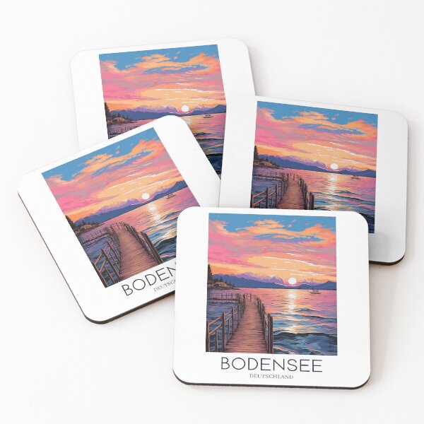 Item preview, A Pop Art Travel Print of Lake Constance (Bodensee) - Germany designed and sold by StudioRedKoala.