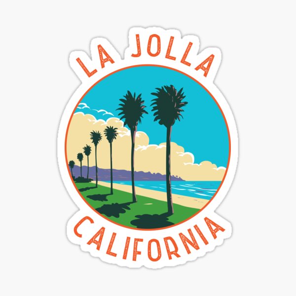 Item preview, La Jolla California Retro Distressed Circle designed and sold by KrisSidDesigns.