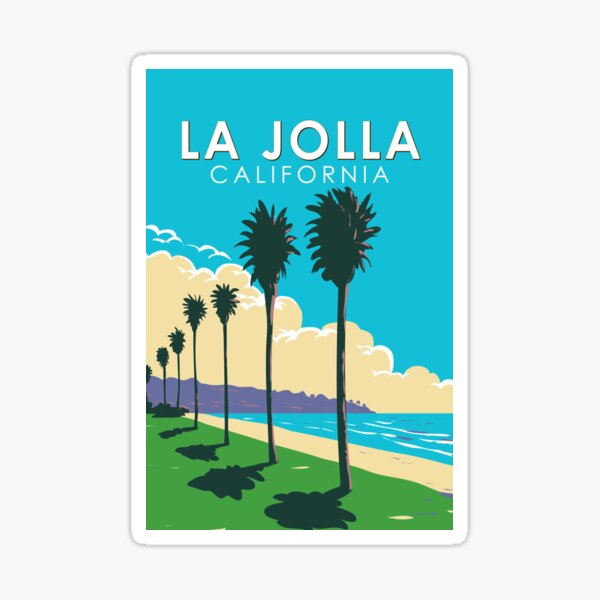 Item preview, La Jolla Californie Voyage Art vintage designed and sold by KrisSidDesigns.