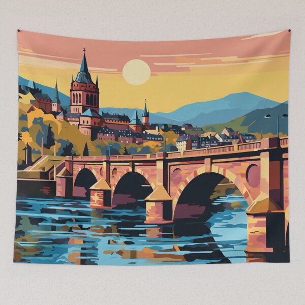 Item preview, A Pop Art Travel Print of Heidelberg - Germany designed and sold by StudioRedKoala.