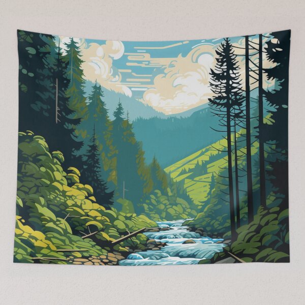 Item preview, A Pop Art Travel Print of the The Black Forest (Schwarzwald) - Germany designed and sold by StudioRedKoala.