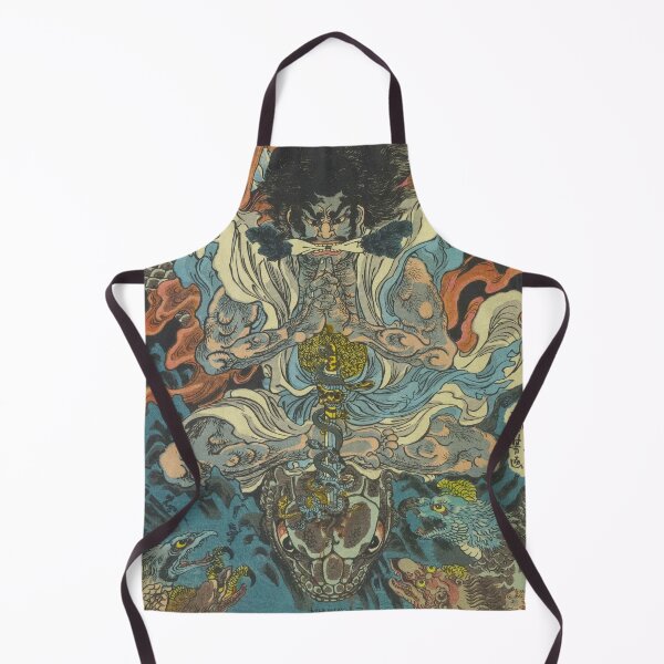 Item preview, Samurai Defeating Monstrous Python - Vintage Japanese Ukiyo-e Woodblock designed and sold by VintageSpaceArt.