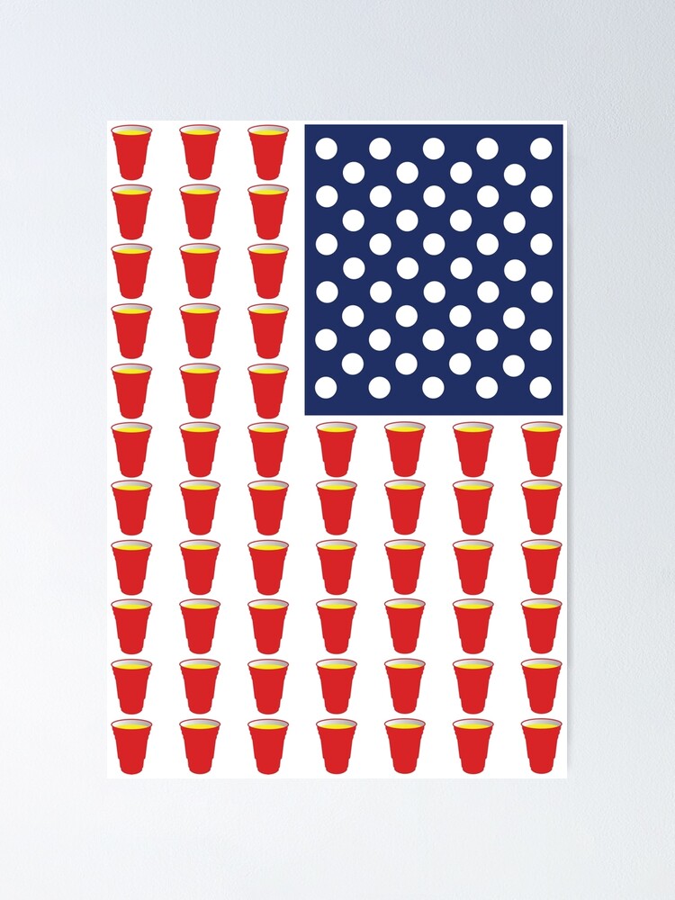 Beer Pong USA Flag