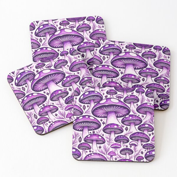 Item preview, Purple Mushrooms Pattern designed and sold by Printsalotl.