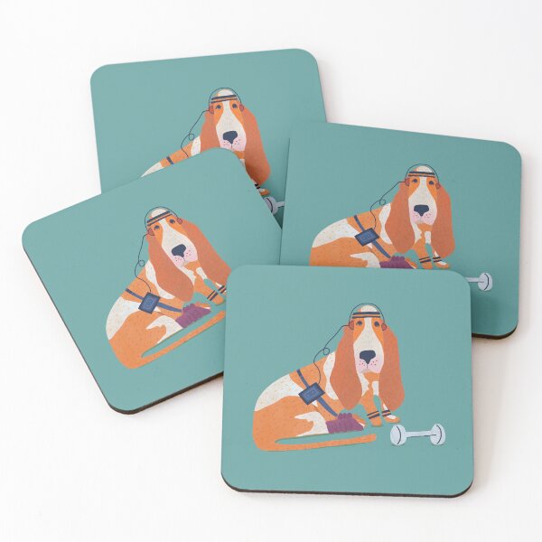 Item preview, Basset Hound Working Out designed and sold by Kathy Osborne Studio.