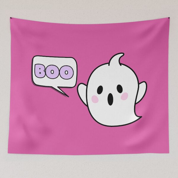 Item preview, Cute Ghost Says Boo Halloween Pink designed and sold by Sunshine-Dreams.