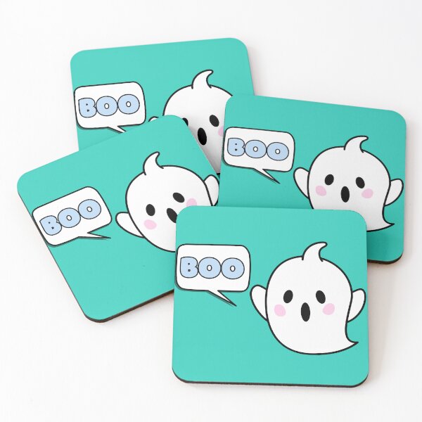 Item preview, Cute Ghost Says Boo Halloween Teal Green designed and sold by Sunshine-Dreams.