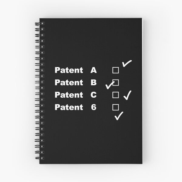 Item preview, Patents A, B, C and 6 in white designed and sold by RosArt100.