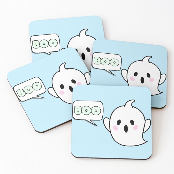 Item preview, Cute Ghost Says Boo Halloween Blue designed and sold by Sunshine-Dreams.