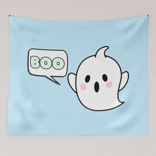Item preview, Cute Ghost Says Boo Halloween Blue designed and sold by Sunshine-Dreams.