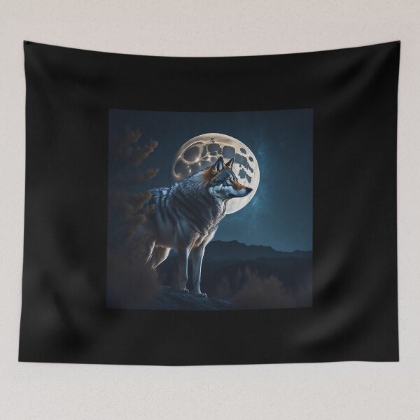 Item preview, Lone Wolf beneath the stars designed and sold by AICreativeArts.