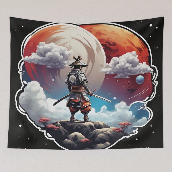 Item preview, Samurai in space contemplating designed and sold by BubblyOcean.