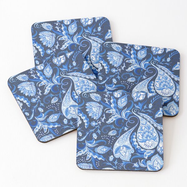 Item preview, indian paisley seamless blue floral designed and sold by obinsuma.