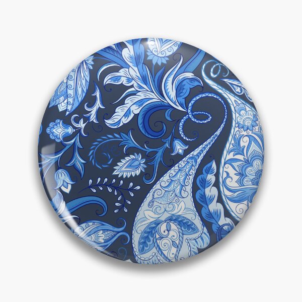 Item preview, indian paisley seamless blue floral designed and sold by obinsuma.