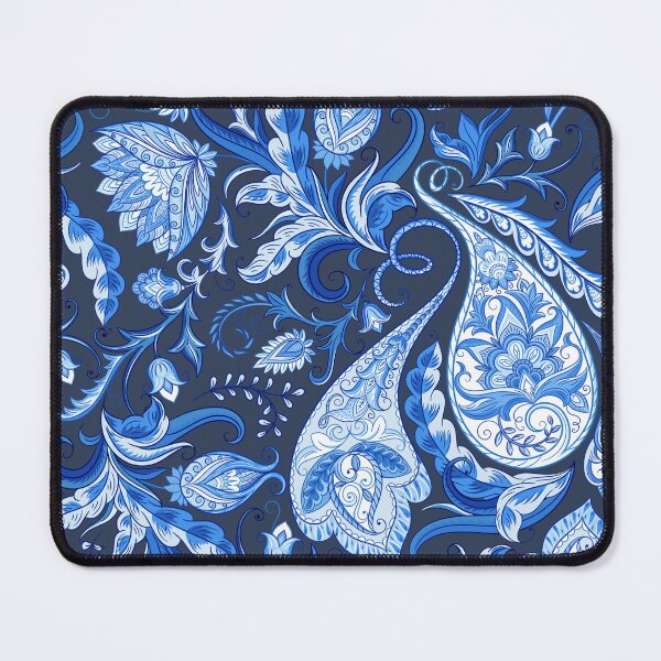Item preview, indian paisley seamless blue floral designed and sold by obinsuma.