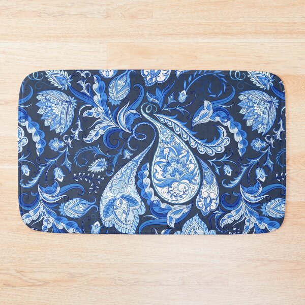 Item preview, indian paisley seamless blue floral designed and sold by obinsuma.