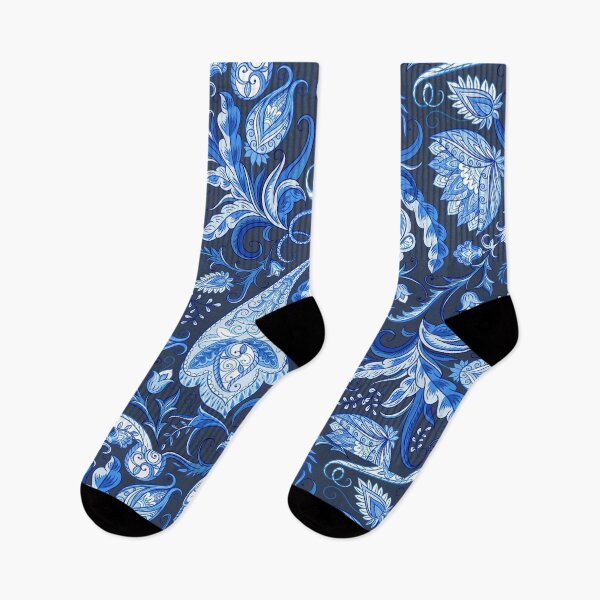 Item preview, indian paisley seamless blue floral designed and sold by obinsuma.