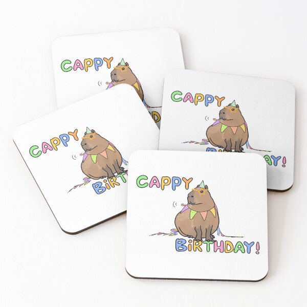 Item preview, Capybara Cappy Happy Birthday card (white) designed and sold by EmiliaMoscovich.