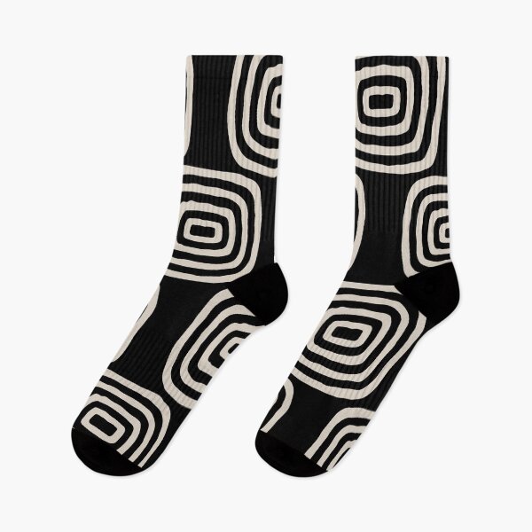 Item preview, Mid Century Modern Atomic Rings Pattern 239 Black and Linen White designed and sold by tonymagnerart.