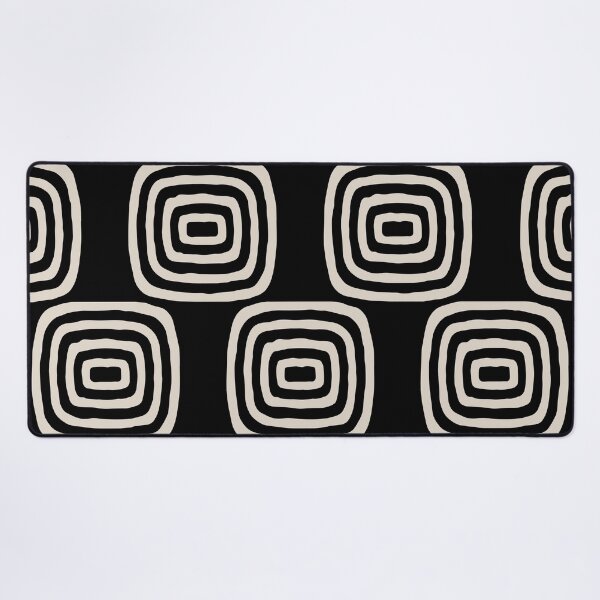 Item preview, Mid Century Modern Atomic Rings Pattern 239 Black and Linen White designed and sold by tonymagnerart.