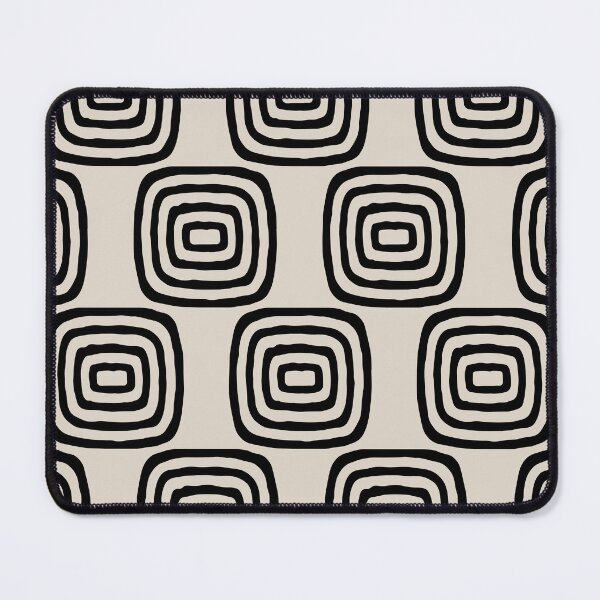 Item preview, Mid Century Modern Atomic Rings Pattern 239 Black and Linen White designed and sold by tonymagnerart.