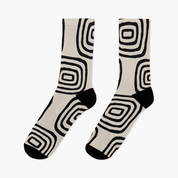 Item preview, Mid Century Modern Atomic Rings Pattern 239 Black and Linen White designed and sold by tonymagnerart.