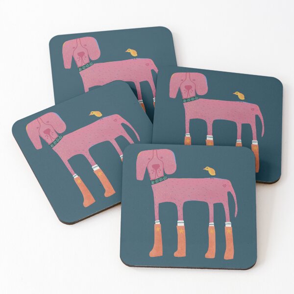 Item preview, Pink Great Dane and Friend Illustration designed and sold by Kathy Osborne Studio.
