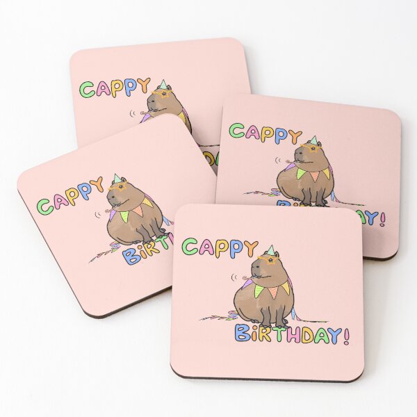 Item preview, Capybara Cappy Happy Birthday card (red) designed and sold by EmiliaMoscovich.