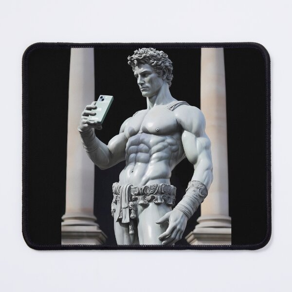 Item preview, Sculpture taking an abs selfie designed and sold by VirtualVibesCo.