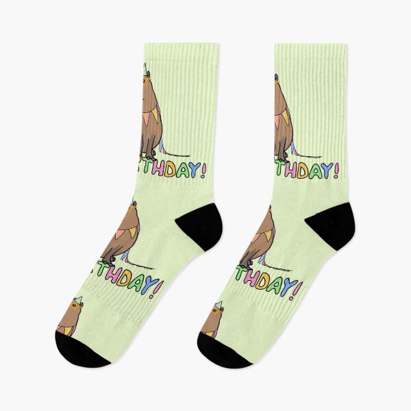 Item preview, Capybara Cappy Happy Birthday card (green) designed and sold by EmiliaMoscovich.