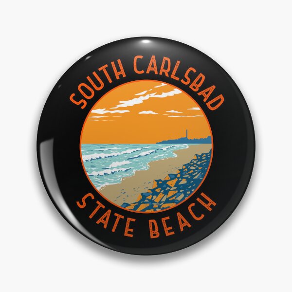 Item preview, South Carlsbad State Beach Retro Distressed Circle designed and sold by KrisSidDesigns.