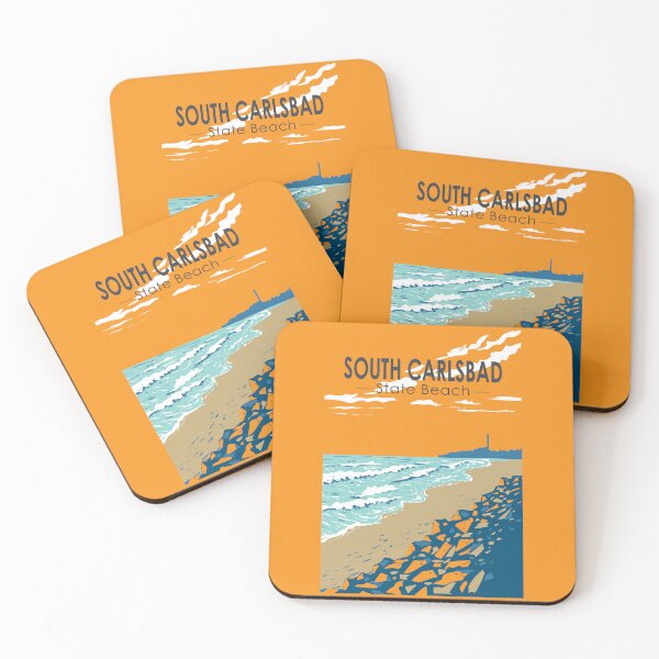Item preview, South Carlsbad State Beach Travel Art Vintage designed and sold by KrisSidDesigns.