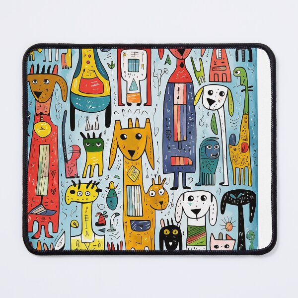 Item preview, A group of colorful funny dogs designed and sold by WallWhimsyWorks.
