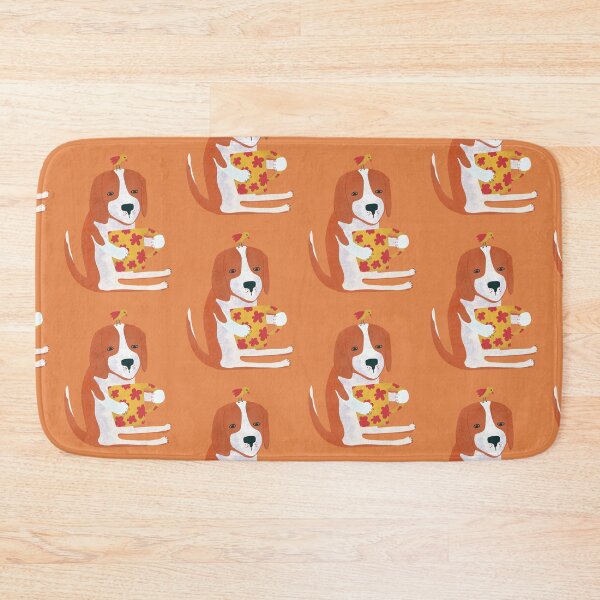 Item preview, Cute Beagle drinking coffee with whimsical bird friend designed and sold by Kathy Osborne Studio.