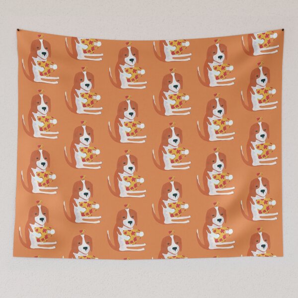 Item preview, Cute Beagle drinking coffee with whimsical bird friend designed and sold by Kathy Osborne Studio.