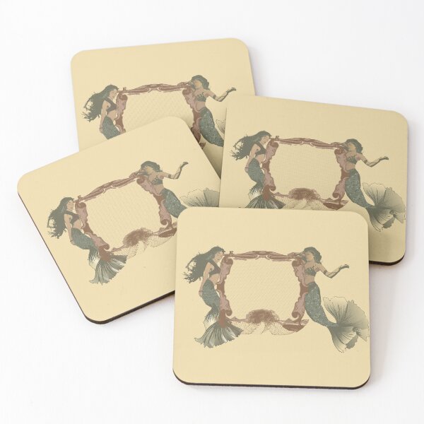 Item preview, Vintage Hand-Drawn mermaids pairs with sign designed and sold by Eejee-SK.