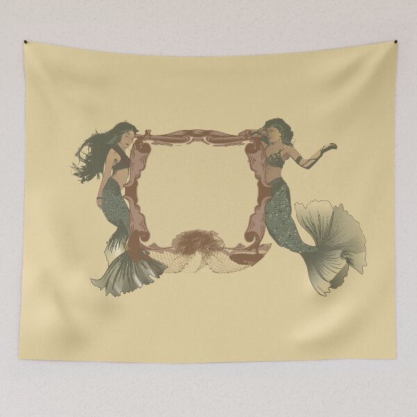 Item preview, Vintage Hand-Drawn mermaids pairs with sign designed and sold by Eejee-SK.