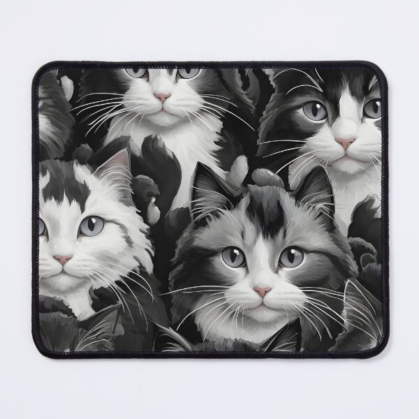 Item preview, Black and White Cat Pattern designed and sold by Sophisticas.