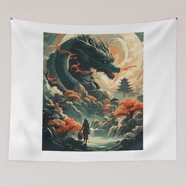 Item preview, Vintage Chinese Dragon Fantasy Art - Dragon Illustration designed and sold by AITeeGenius.