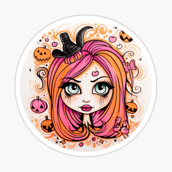 Barbie with Fall/Halloween colors Sticker