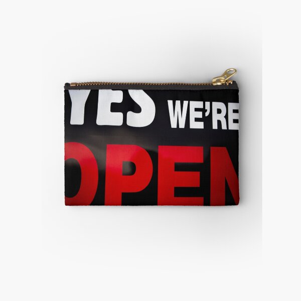 Item preview, White and red sign board saying, Yes we are open designed and sold by Piccaya.