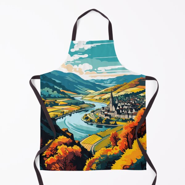 Item preview, A Pop Art Travel Print of The Rhine Valley (Rheinland) - Germany designed and sold by StudioRedKoala.