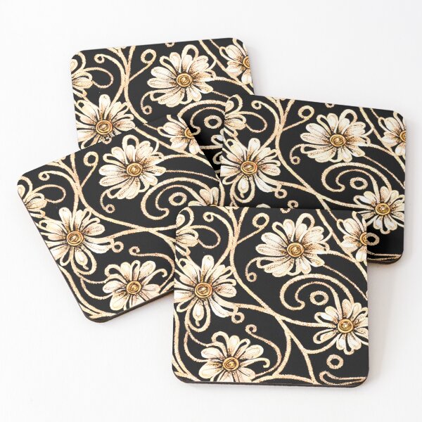Item preview, Gold Flowers and Swirls designed and sold by Poetic Patterns Studio.