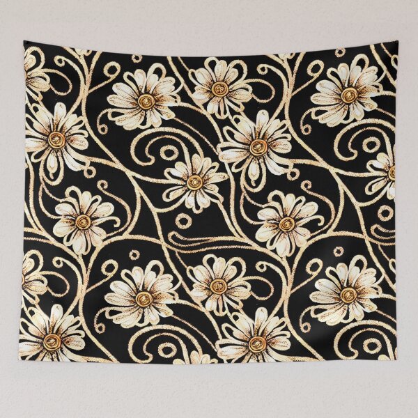 Item preview, Gold Flowers and Swirls designed and sold by Poetic Patterns Studio.