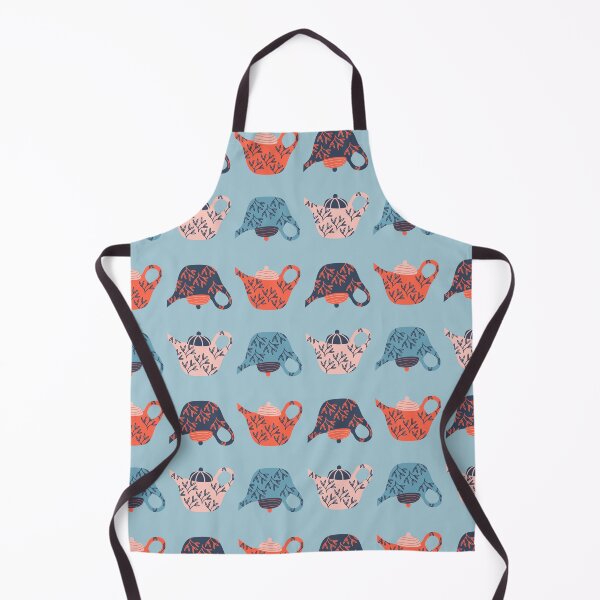 Item preview, Tea in the Garden - Illustrated Teapots in Blue designed and sold by page-of-wands.