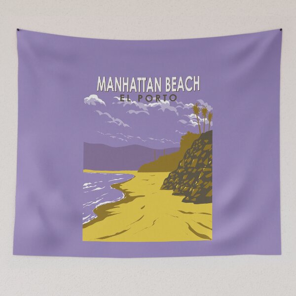 Item preview, Manhattan Beach California Travel Art Vintage designed and sold by KrisSidDesigns.